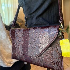 Elegant Burgundy Textured Shoulder Bag